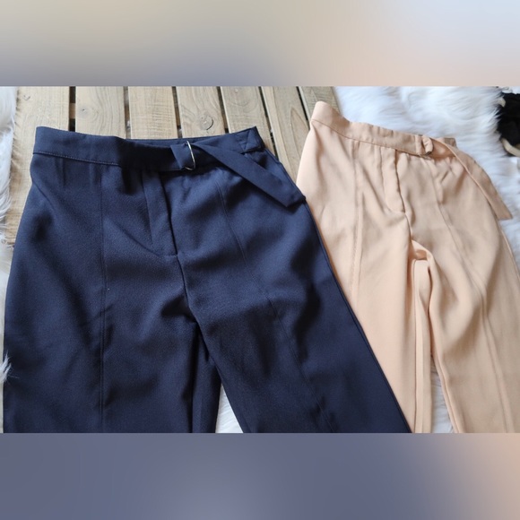 MEGHAN-Trouser Pants With Classy Split Front Hem - Picture 3 of 8